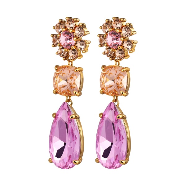 Dyrberg Kern Misia Gold Earrings - Rose/Peach